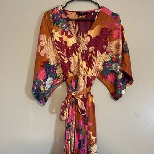 Maxi silky floral dress